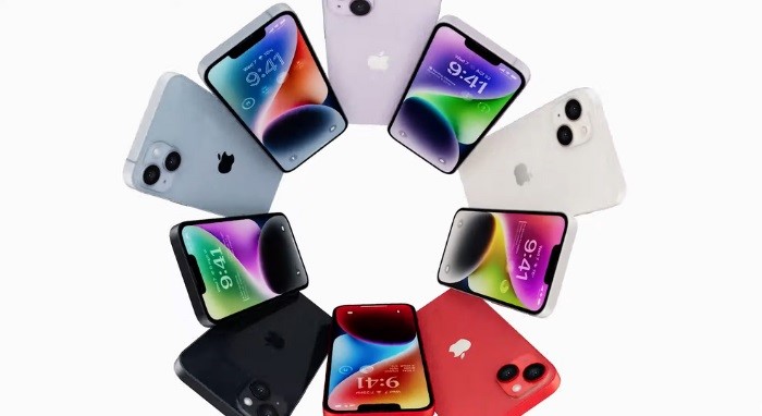 iPhone 14 Plus có 5 màu.